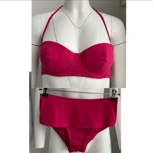 ERES, Paris convertible swim set in fuchsia pink.